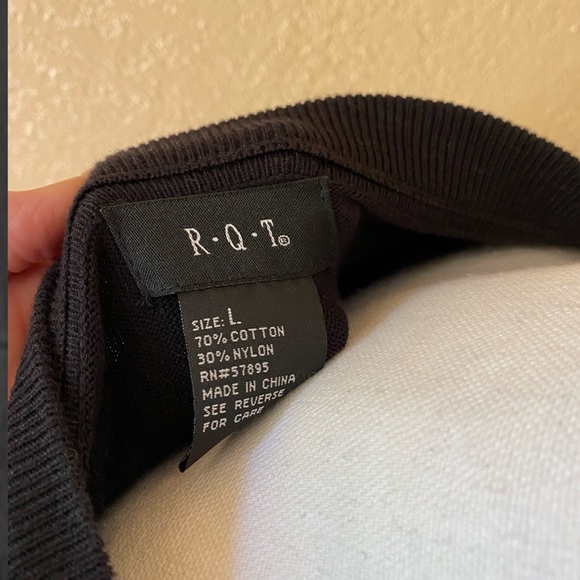 ⭐️3 for$20 R•Q•T size L Black Jacket/Cardigan dress sweater NWT - Picture 7 of 9